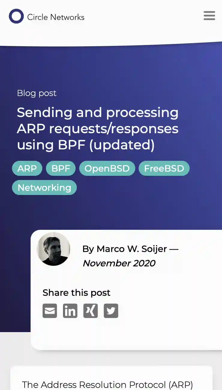 Sending and processing ARP requests/responses using BPF (updated)